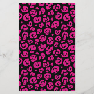Hot Pink Black Leopard Print Briefpapier