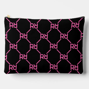 Hot Pink Black Monogram Name Girl's Ursprüngliche Zubehörtasche