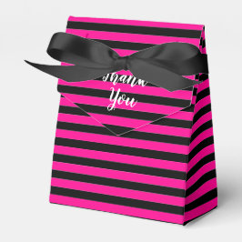 Hot Pink Black Stilstreifen Vielen Dank Geschenkschachtel