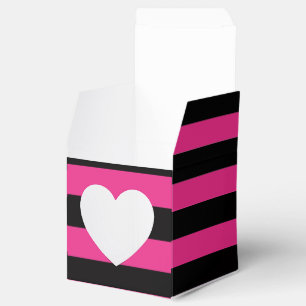 Hot Pink & Black Streifen Cupcake Boxen Geschenkschachtel