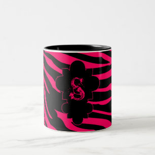 Hot Pink Black Zebra Print Animal Coffee Tassen Cu