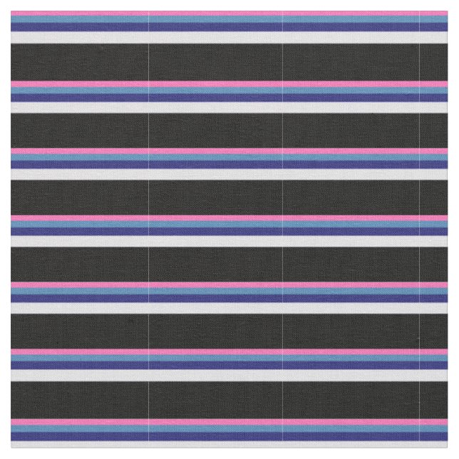 Hot Pink, Blue, Midnight Blue, Lavendel & Black Stoff (Nahaufnahme)