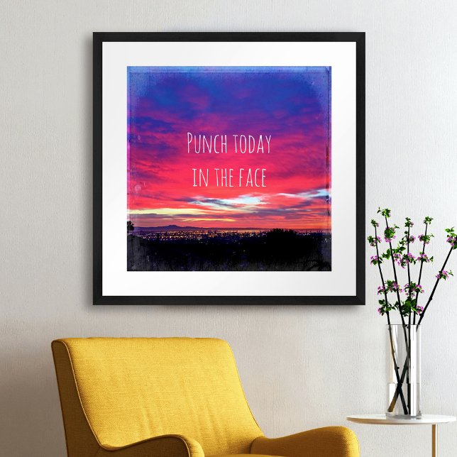 Hot Pink Blue Sunset Foto Punch Heute im Gesicht Poster (Von Creator hochgeladen)