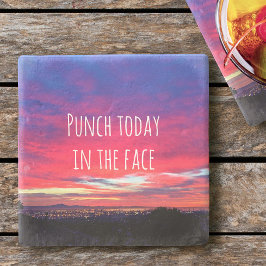 Hot Pink Blue Sunset Punch heute in Fett Steinuntersetzer