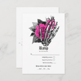 Hot-Pink-Blues-Hochzeit RSVP Karte