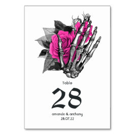 Hot-Pink-Blues-Hochzeit Tischnummer