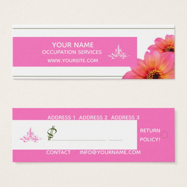 Hot Pink-Blume - Preis der Ware (Vorne & Hinten)