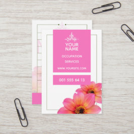 Hot-Pink-Blume - Visitenkarte