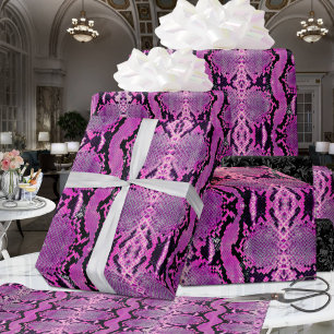 Hot Pink Boa Constrictor Snakeskin Geschenkpapier