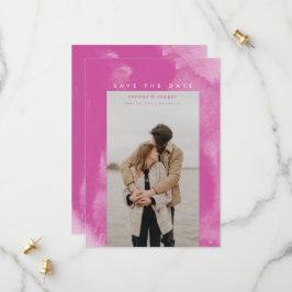 Hot Pink Boho Wasserfarbe Save the Date