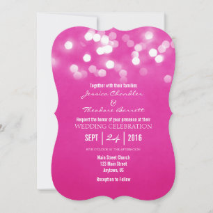 Hot Pink Bokeh Glitzer Lights Hochzeitseinladung Einladung