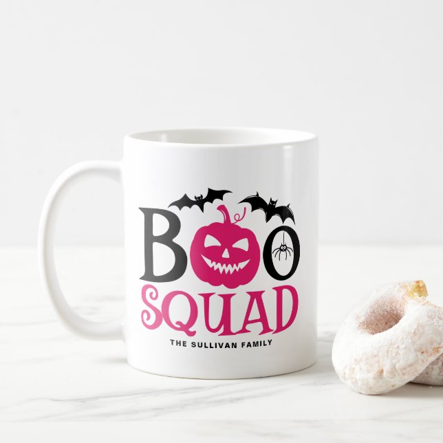 Hot Pink Boo Squad Spooky Letty Halloween Kaffeetasse (Mit Donut)