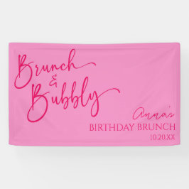 Hot Pink Brunch und Bubbly Birthday Brunch Party Banner