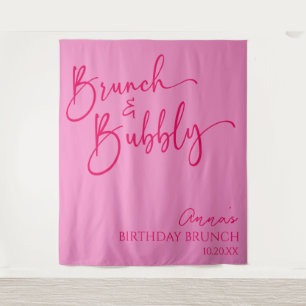 Hot Pink Brunch und Bubbly Birthday Brunch Party Wandteppich