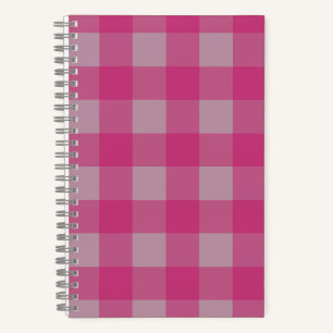 Hot Pink Buffalo Kariert Spiral Notebook - 80 Seit Notizbuch