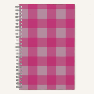 Hot Pink Buffalo Kariert Spiral Notebook - 80 Seit Notizbuch
