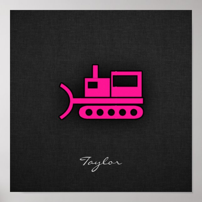 Hot Pink Bulldozer Poster (Vorne)