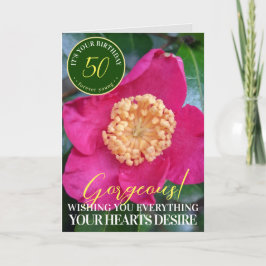 Hot Pink Camellia Blume Happy Birthday Card Karte