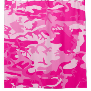 hot pink camo camouflage duschvorhang
