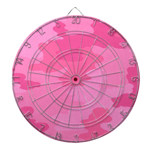 Hot Pink Camouflage Dart Board Dartscheibe (vorne)