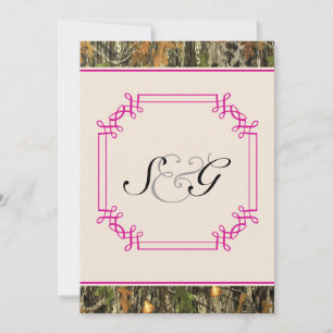 Hot Pink Camouflage Rustikale Jagd Hochzeit Einlad Einladung