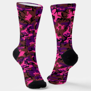 Hot Pink Camouflage Socken
