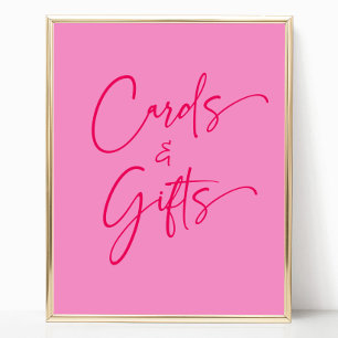 Hot Pink Cards and Gifts Party signieren Poster