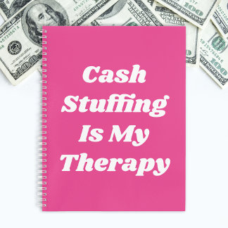 Hot Pink Cash Stuffing ist meine Therapie witzig Notizbuch