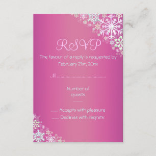 Hot Pink Chic Snowflake RSVP-Karte RSVP Karte
