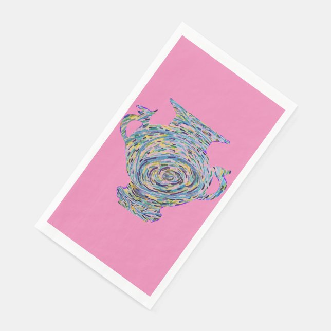 Hot Pink Chinoiserie Ginger Jars Jars Serviette (Ecke)