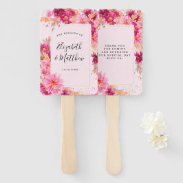 Hot Pink Chrysanthemum Wedding Hand Fan Fächer
