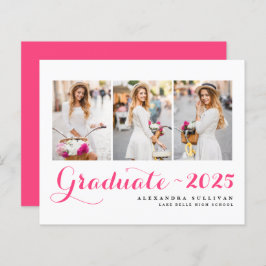 Hot Pink Class of 2025 Foto Collage Abschluss