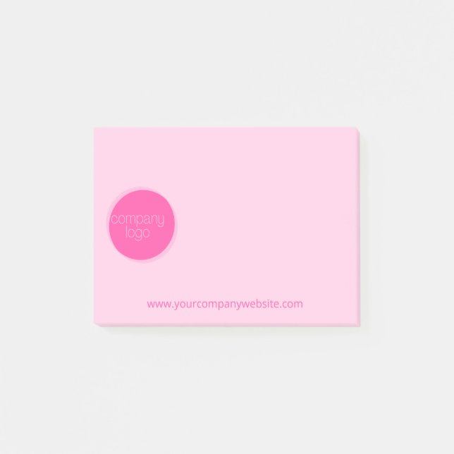 HOT PINK COMPANY LOGO TEMPLATE CUSTOM Business Post-it Klebezettel (Vorderseite)