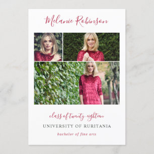 Hot Pink Confetti 3 Fotos Abschluss Ankündigung