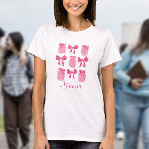 Hot Pink Coquette Pickle Jar und Bow Personalisier T-Shirt