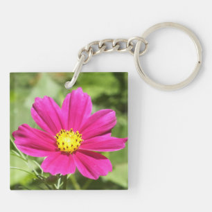 Hot Pink Cosmos Blume Schlüsselanhänger