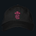 Hot Pink Crown bestickte Hat Monogram Black Cap Baseballkappe<br><div class="desc">Fügen Sie Ihre Initialen dieser benutzerdefinierten mit Monogramm Vorlage hinzu. Auch viele andere Farben sind verfügbar.</div>
