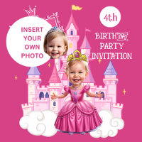Hot Pink Custom 4 Birthday Princess Karikatur