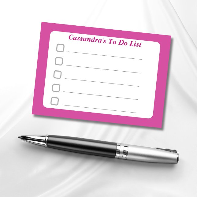 Hot Pink Custom to Do List Sticky Post-it Klebezettel (Von Creator hochgeladen)