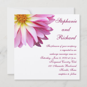 Hot Pink Dahlia Square Einladung zur Hochzeit