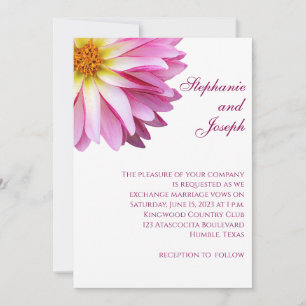Hot Pink Dahlia Square Einladung zur Hochzeit