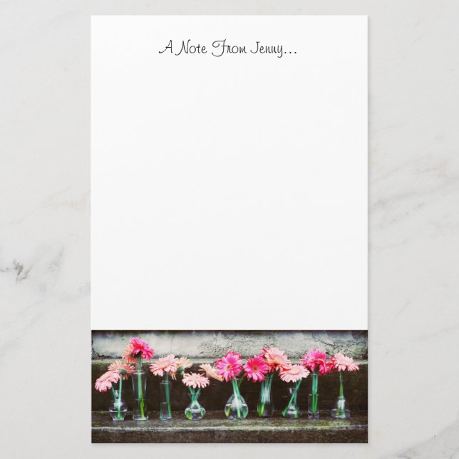 Hot Pink Daisies in Vasen Briefpapier (Vorderseite)