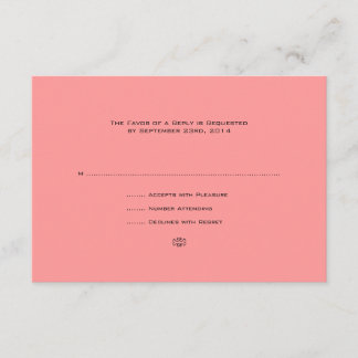 Hot Pink Daisies in Vases Wedding RSVP Karte