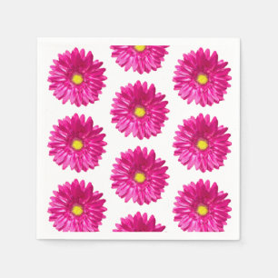 Hot Pink Daisy Floral Paper Napkins Serviette