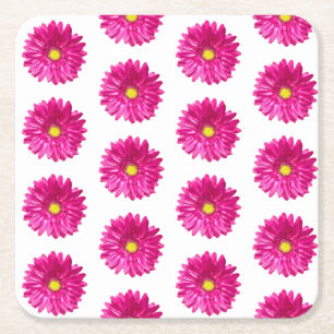 Hot Pink Daisy Floral Untersetzer