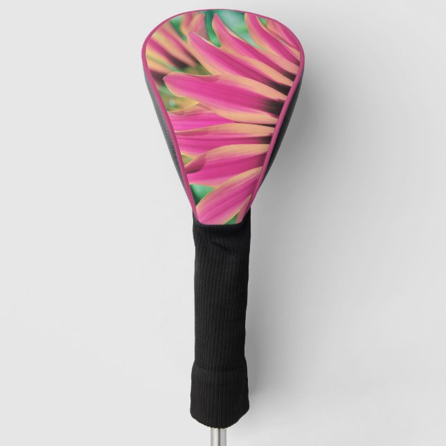 Hot Pink Daisy Petals Golf Headcover (Vorderseite)
