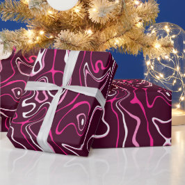 Hot pink damascus abstract swirls cool pattern geschenkpapier