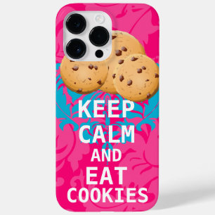 Hot Pink Damask BEHALTE CALM UND isst Cookies Case-Mate iPhone Hülle
