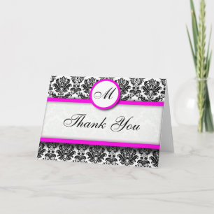 Hot Pink Damask Danke an die Karten
