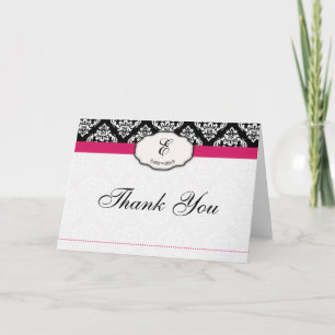 Hot Pink Damask Danke an die Karten